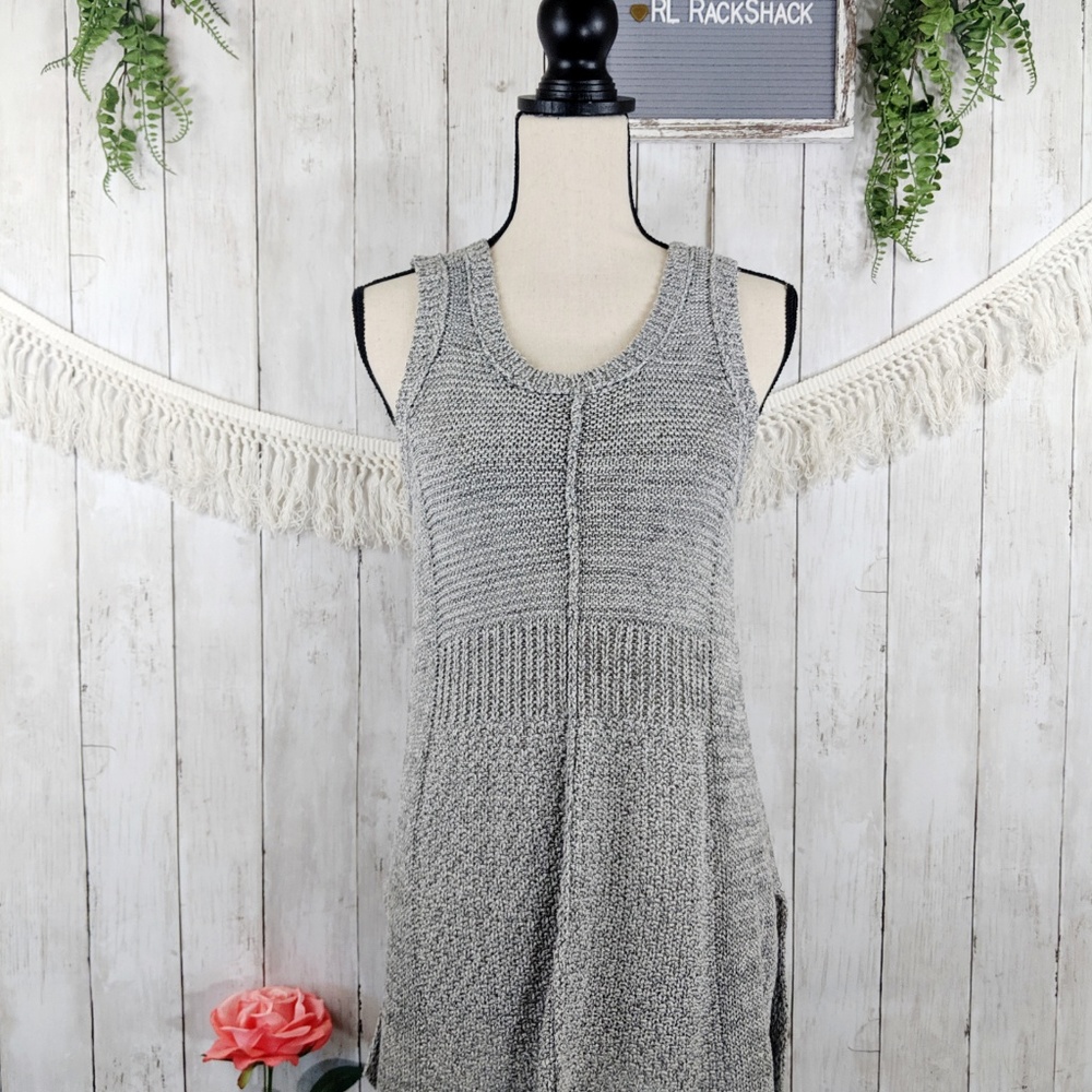 SPARROW sm heathered grey knitted sleeveless tunic